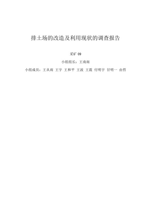 排土场的改造及利用  露采完成论文