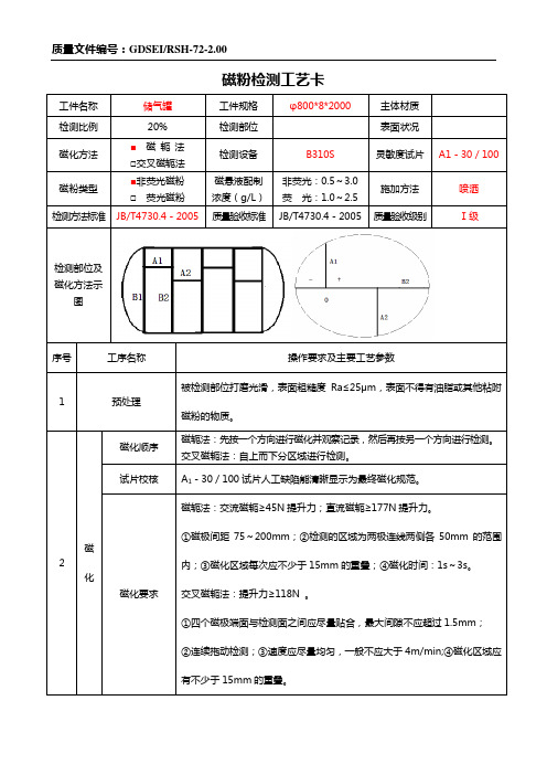 磁粉检测工艺卡