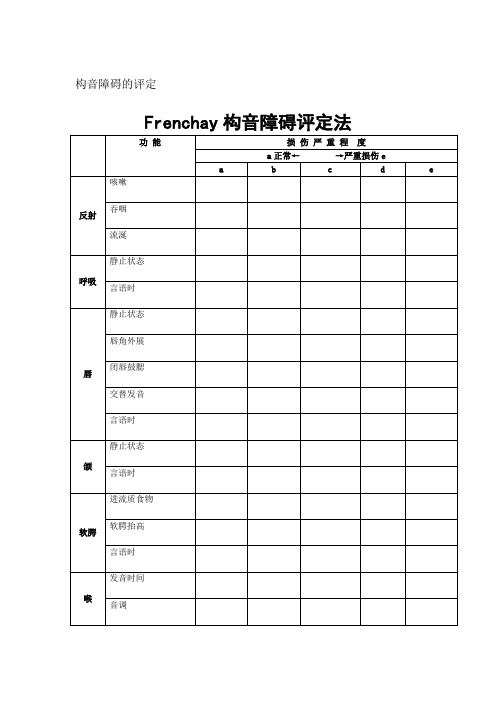 Frenchay构音障碍评定