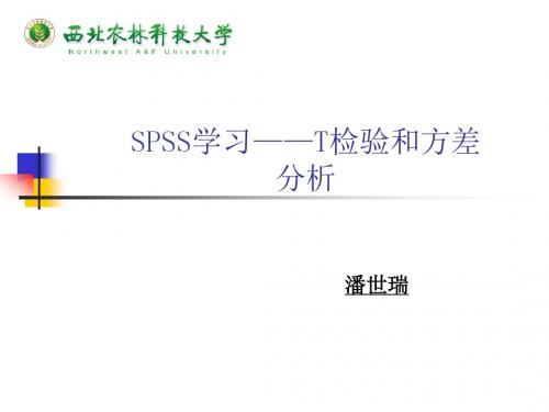 使用SPSS做t检验和方差分析