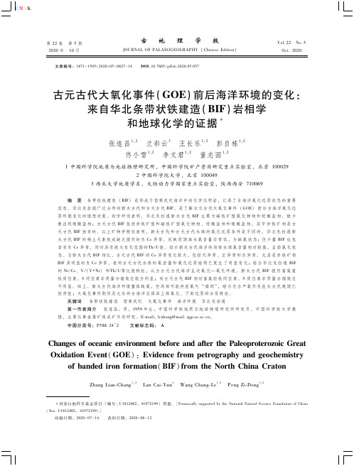 古元古代大氧化事件(GOE)前后海洋环境的变化来自华北条带状铁建造(BIF)岩相学和地球化学的证据