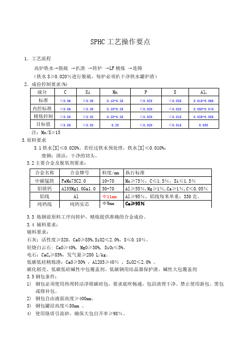 冶炼SPHC工艺控制