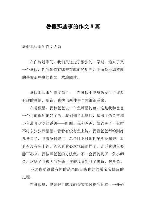 暑假那些事的作文8篇