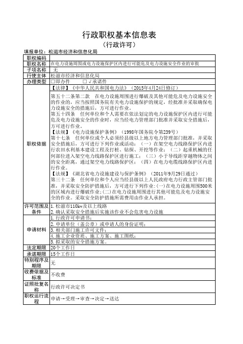 在电力设施周围或电力设施保护区内进行可能危及电力设施安全作业的审批