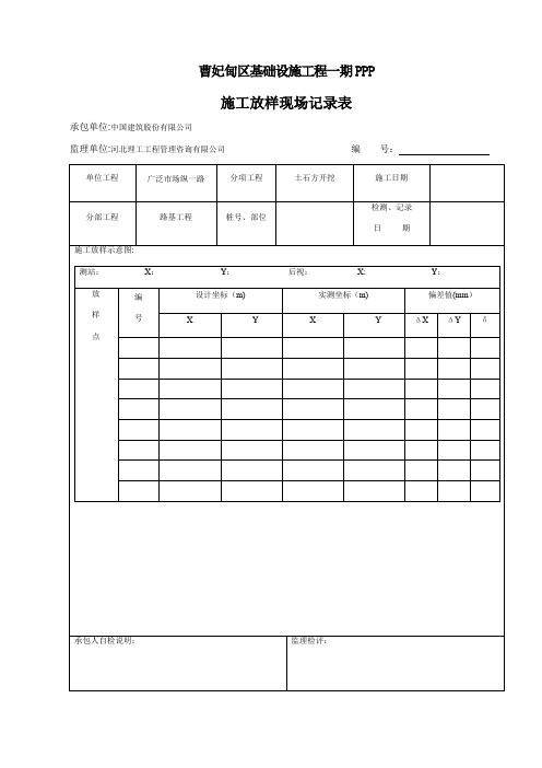 施工放样现场记录表