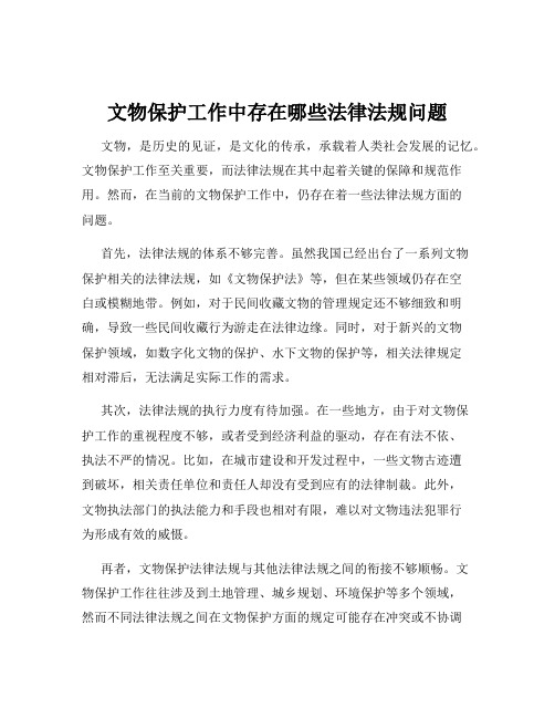 文物保护工作中存在哪些法律法规问题