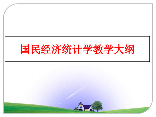 最新国民经济统计学教学大纲