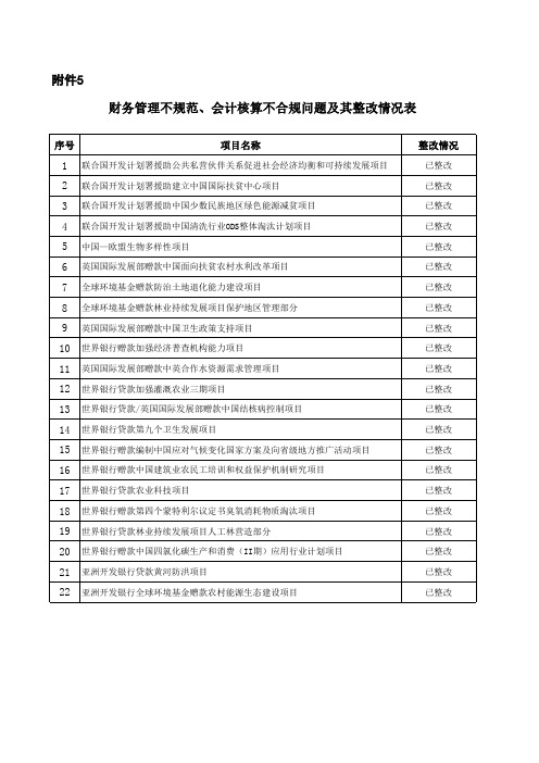 财务管理不规范会计核算不合规问题及其整改情况表xls