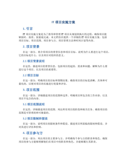 it项目实施方案