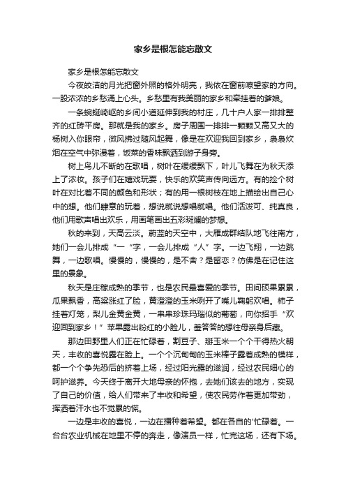 家乡是根怎能忘散文