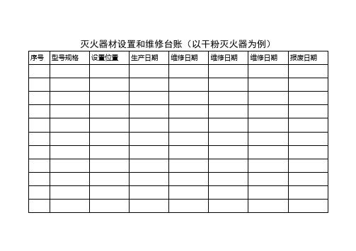 消防设施器材设置和维修台账