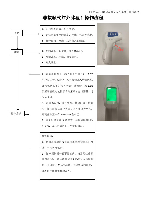 非接触式红外体温计操作流程