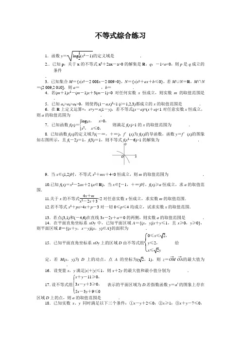 不等式综合练习