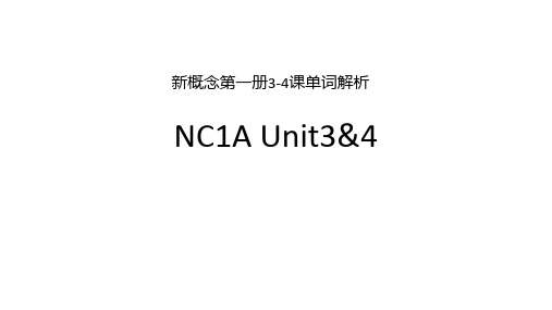 新概念第一册3-4课单词解析