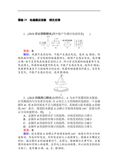 2019版高考物理一轮复习精选题辑：课练 29 含解析 精品