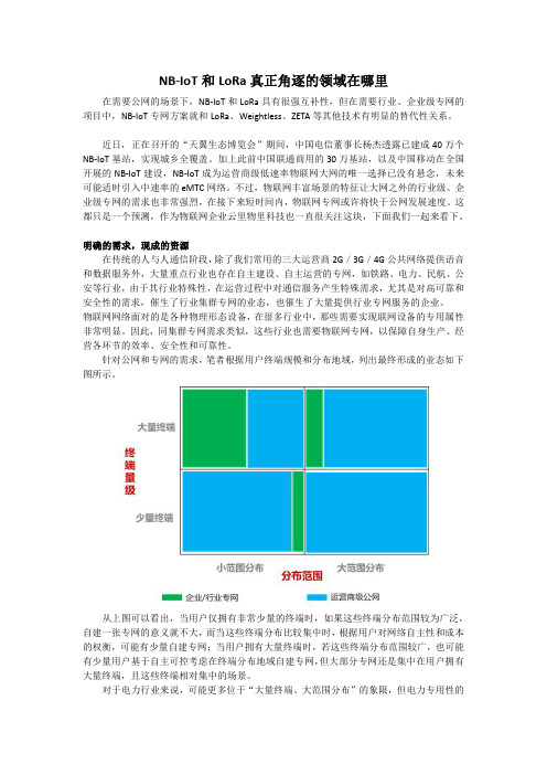 NB-IoT和LoRa真正角逐的领域在哪里真正角逐的领域在哪里