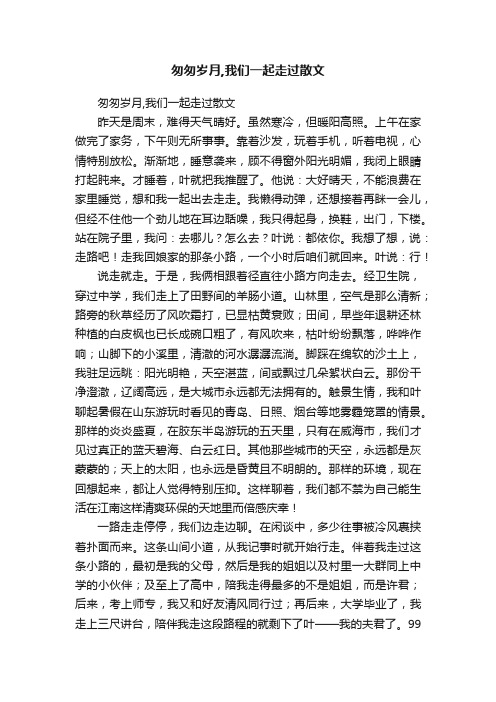 匆匆岁月,我们一起走过散文