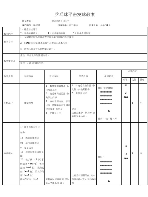 乒乓球教案初级第二节课.doc