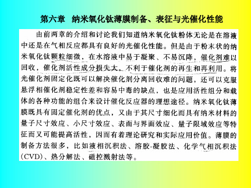 光催化课件：第六章 纳米氧化钛薄膜制备