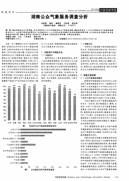 湖南公众气象服务调查分析