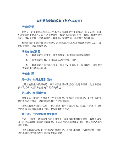 大班数学活动教案《组合与构建》