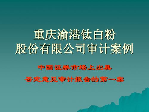 重庆渝港钛白粉股份有限公司审计案例