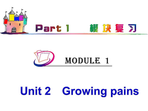 江苏译林版高中新课标英语课件:part1 M1-Unit 2 Growing pains(1)