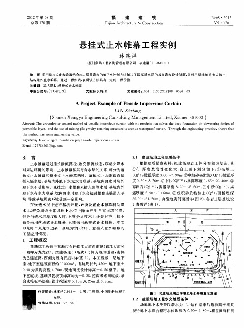 悬挂式止水帷幕工程实例