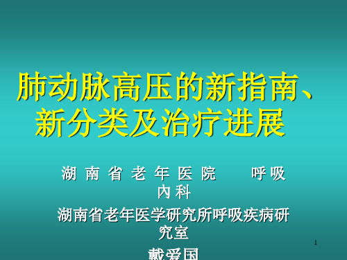 肺动脉高压的新指南、新分类及(课堂PPT)