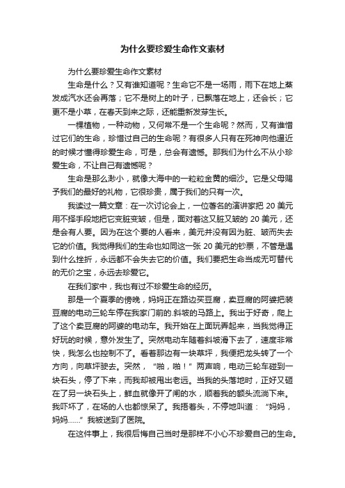 为什么要珍爱生命作文素材