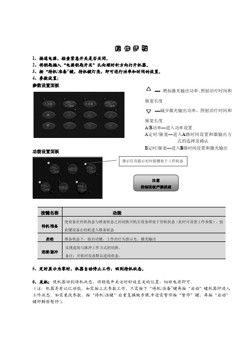 半导体激光DJL-1200 操作步骤