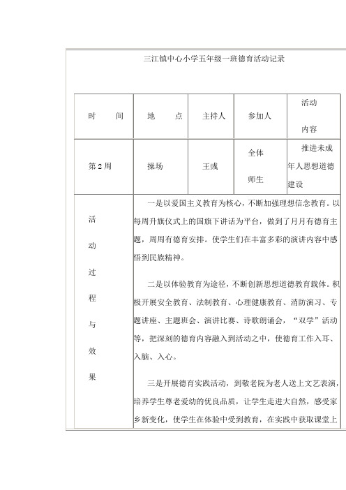 三江小学德育与社会实践基地活动记录