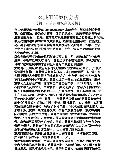 公共组织案例分析