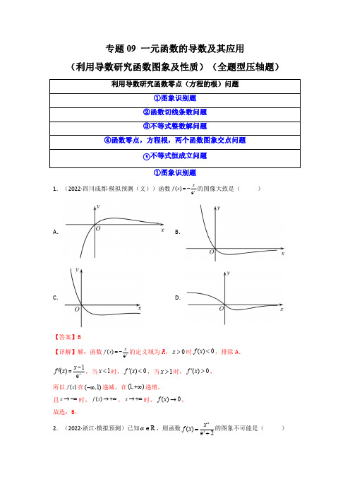 一元函数的导数及其应用(利用导数研究函数图象及性质)(压轴题)(解析版)-高考数学高分必刷必过题