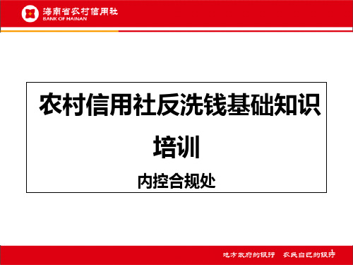 农村信用社反洗钱基础知识培训PPT课件