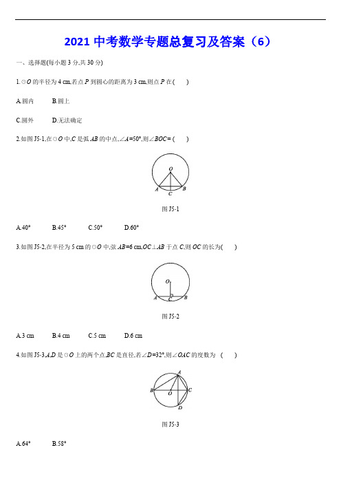 2021中考数学专题总复习及答案 (6)