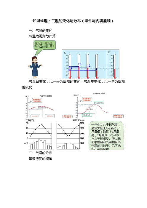 知识梳理：气温的变化与分布（课件与内容兼顾）