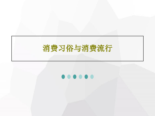 消费习俗与消费流行PPT27页