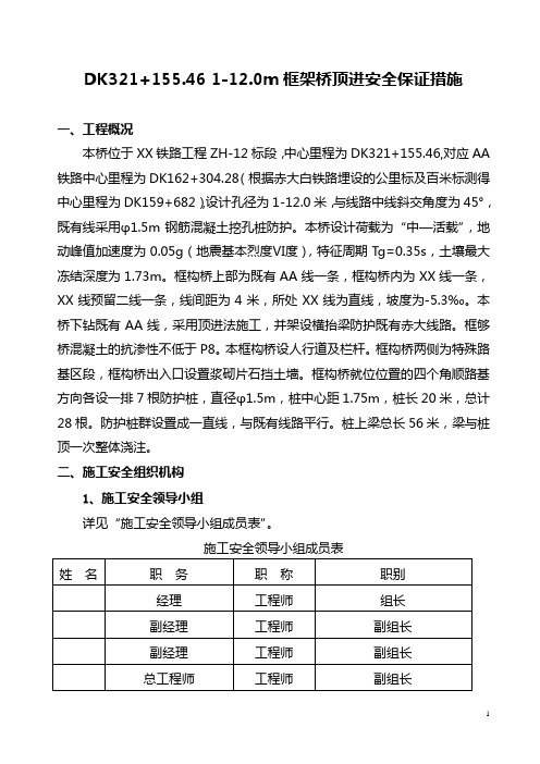 DK321+155顶进框架安全保证措施