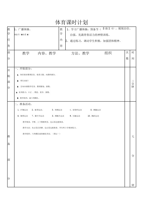 广播体操教案(放飞理想)