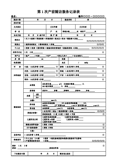 孕产妇随访服务记录表