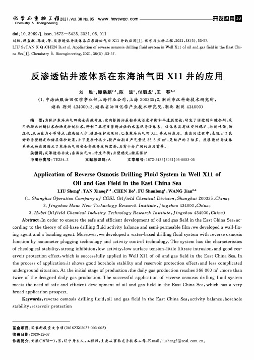 反渗透钻井液体系在东海油气田X11井的应用