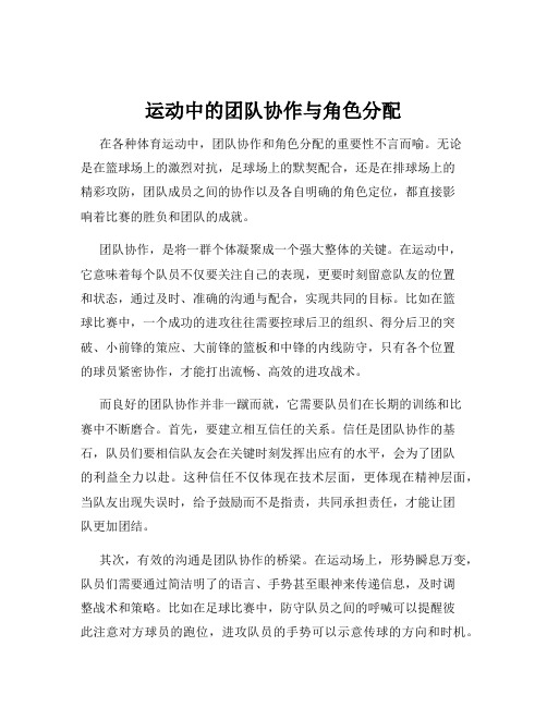 运动中的团队协作与角色分配