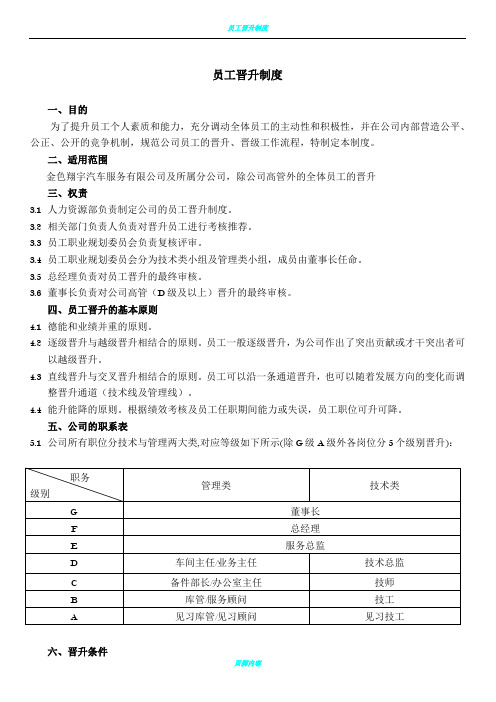 员工晋升制度(附表格及流程)