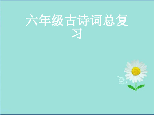 2020年小升初语文精选复习资料：小升初语文综合复习之古诗词总复习PPT课件