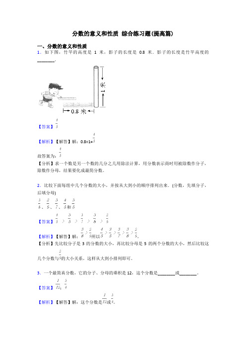 分数的意义和性质 综合练习题(提高篇)