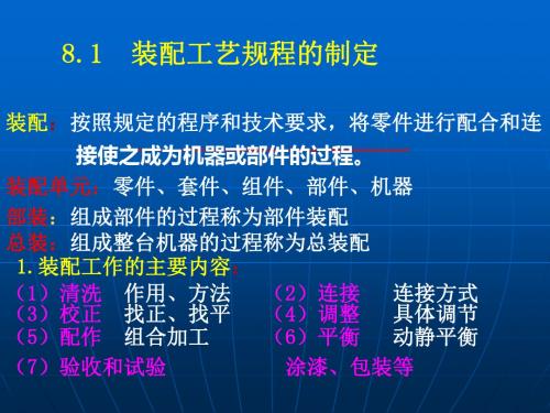 第8章装配工艺规程制订