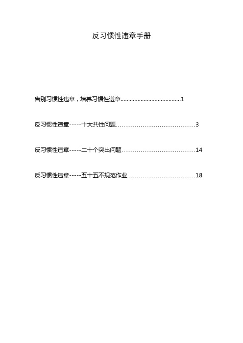 反习惯性违章手册