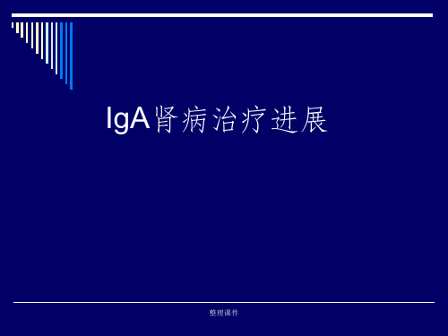 IgA肾病诊断和治疗进展