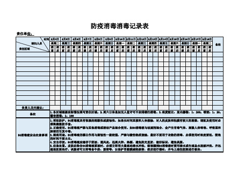 防疫消毒记录表